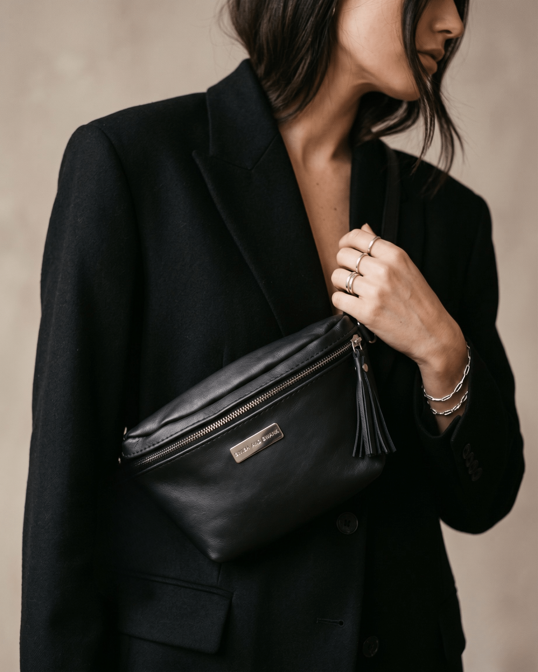 Genuine Leather Belt Bag - SWISH AND SWANK INTERNATIONAL