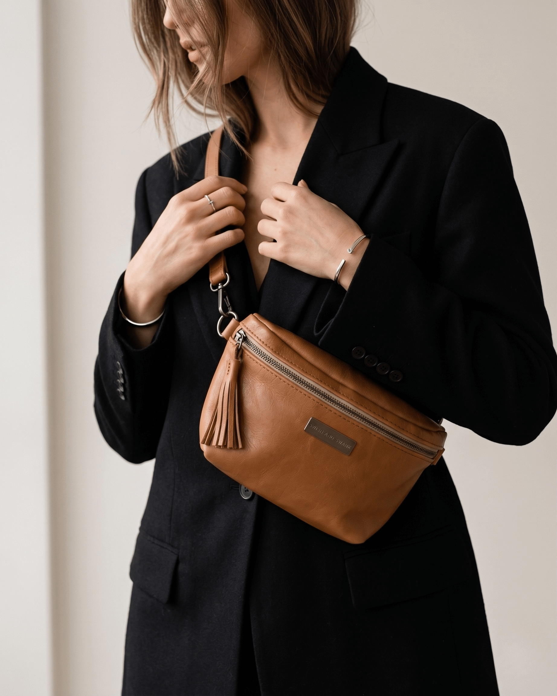 Genuine Leather Belt Bag - SWISH AND SWANK INTERNATIONAL