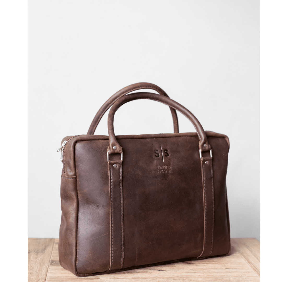 Classic Leather Boaz Briefcase - SWISH AND SWANK INTERNATIONAL