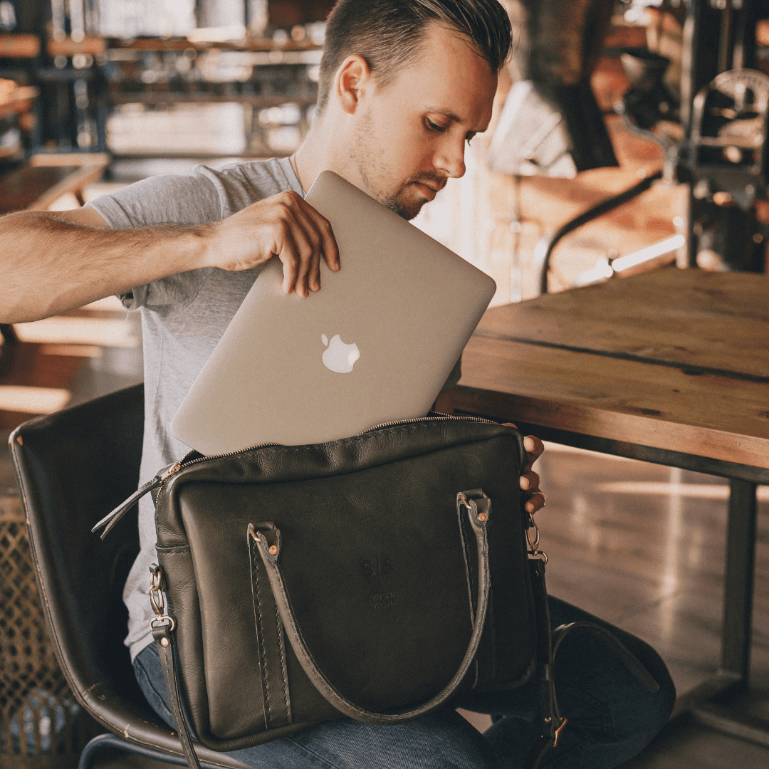 Classic Leather Boaz Briefcase - SWISH AND SWANK INTERNATIONAL