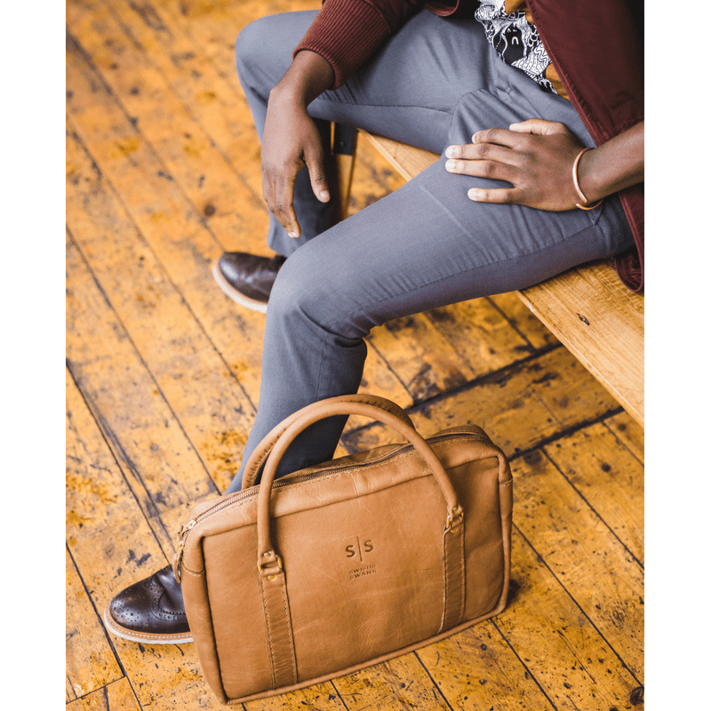 Classic Leather Boaz Briefcase - SWISH AND SWANK INTERNATIONAL