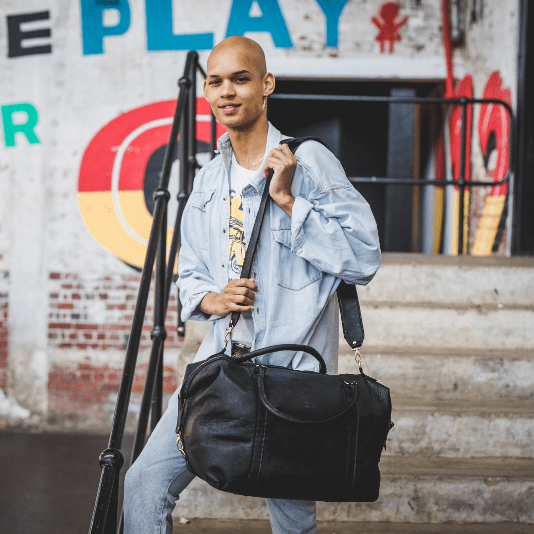Classic Leather Duffle Bag - SWISH AND SWANK INTERNATIONAL