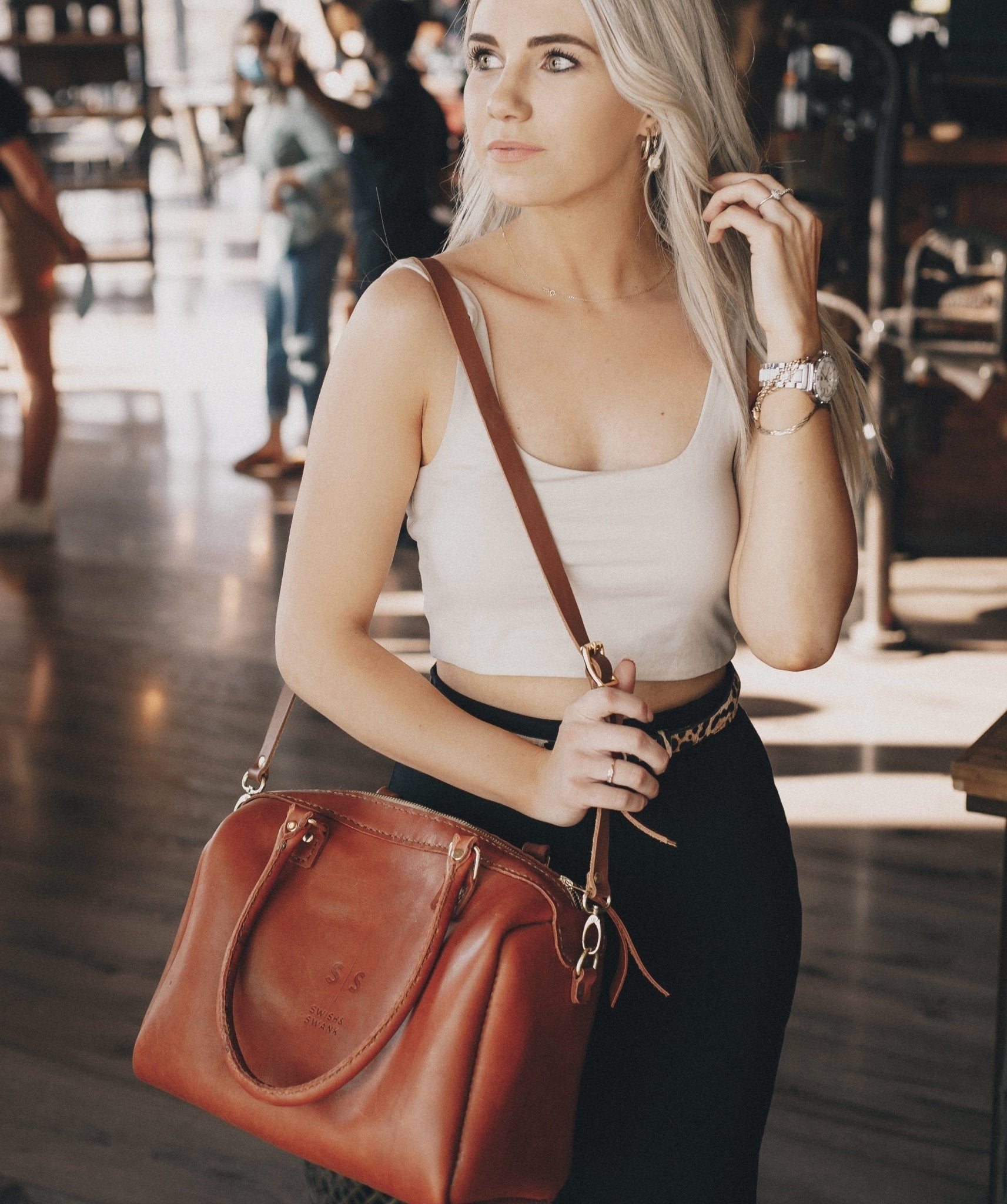 Classic Leather Priscilla Handbag - SWISH AND SWANK INTERNATIONAL