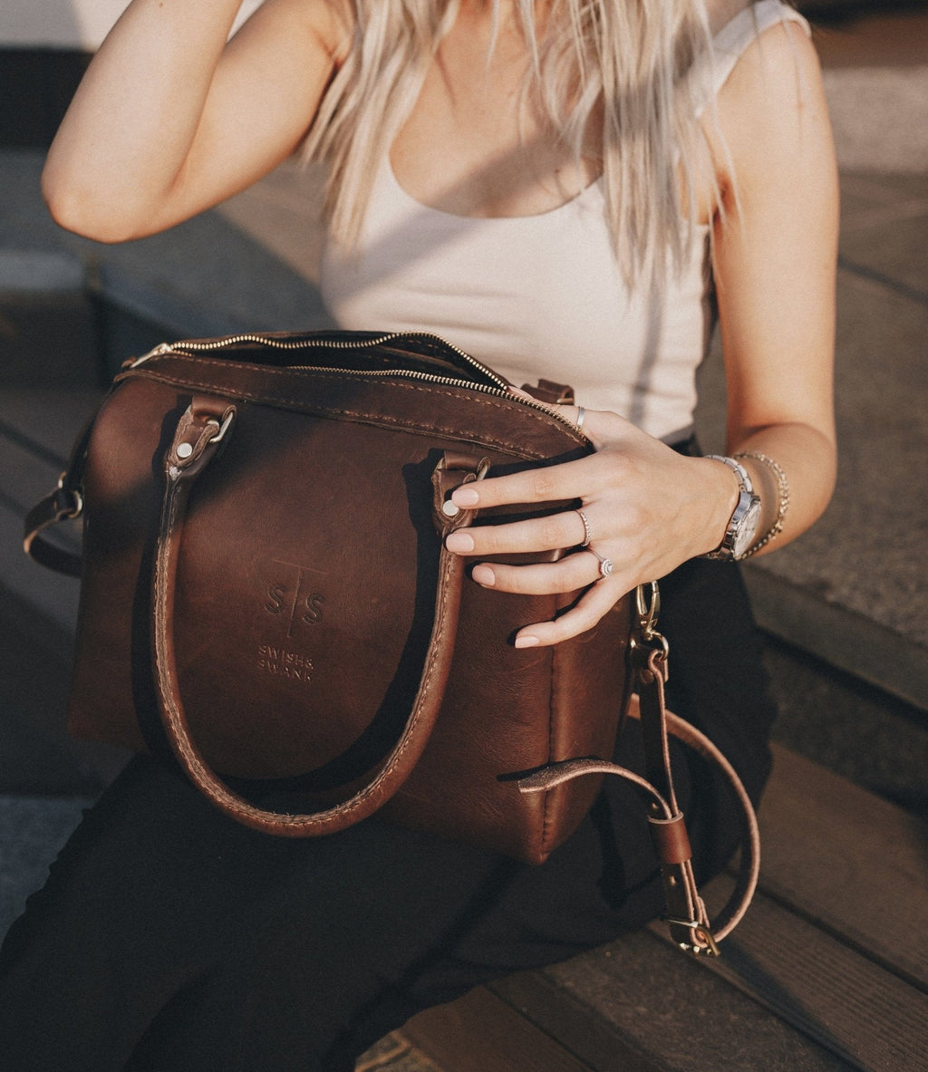 Classic Leather Priscilla Handbag - SWISH AND SWANK INTERNATIONAL