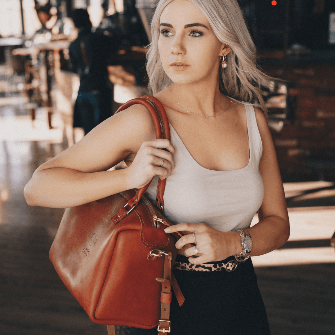 Classic Leather Priscilla Handbag - SWISH AND SWANK INTERNATIONAL