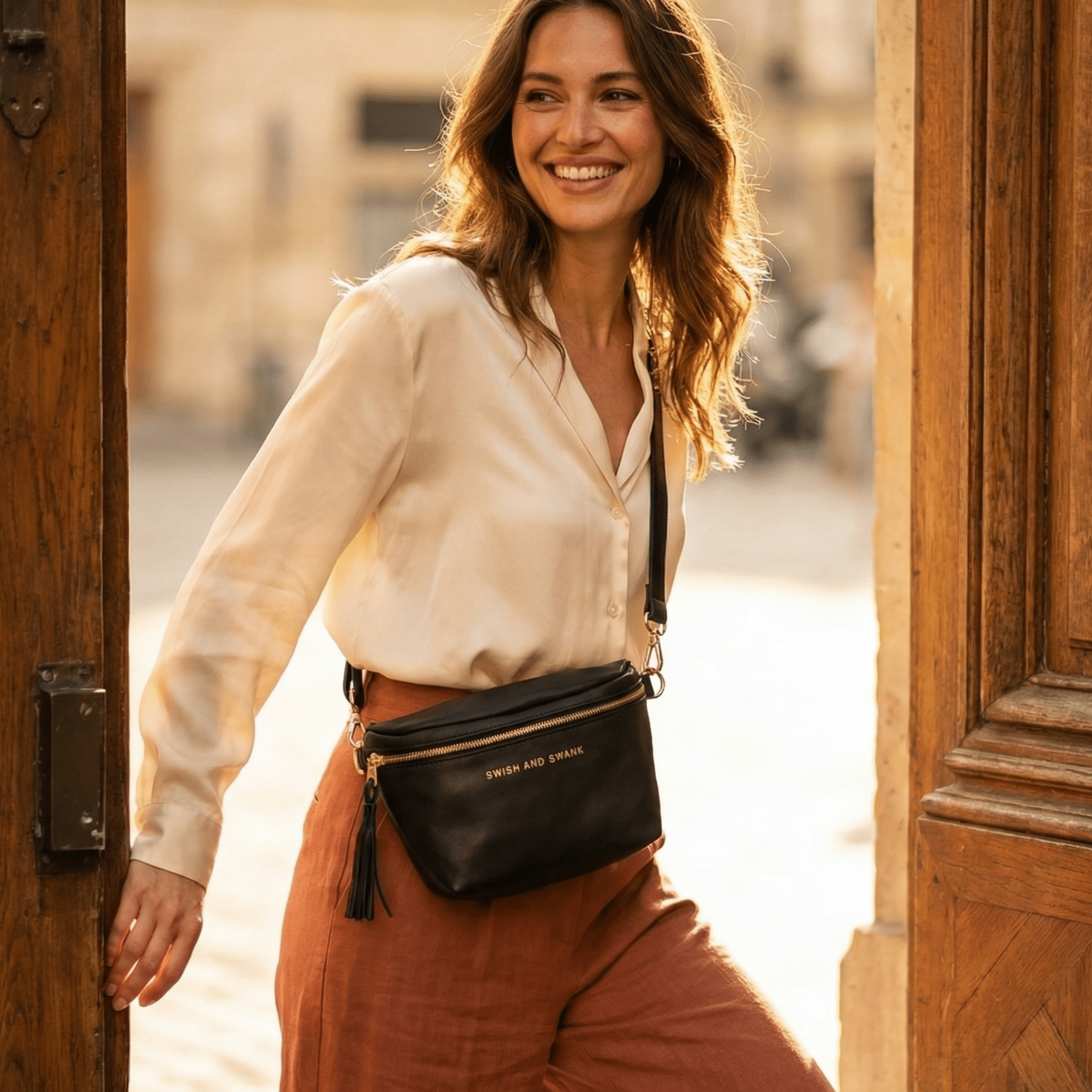 Genuine Leather Belt Bag - SWISH AND SWANK INTERNATIONAL