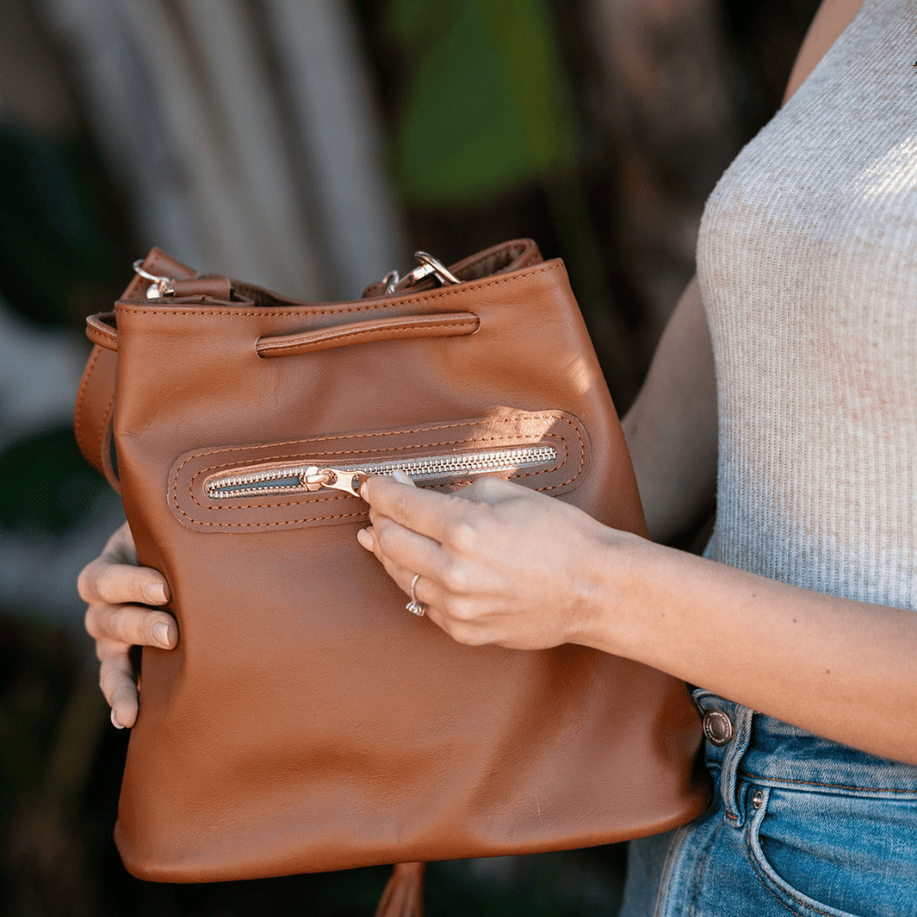 Genuine Leather Drawstring Bag 2.0 - SWISH AND SWANK INTERNATIONAL