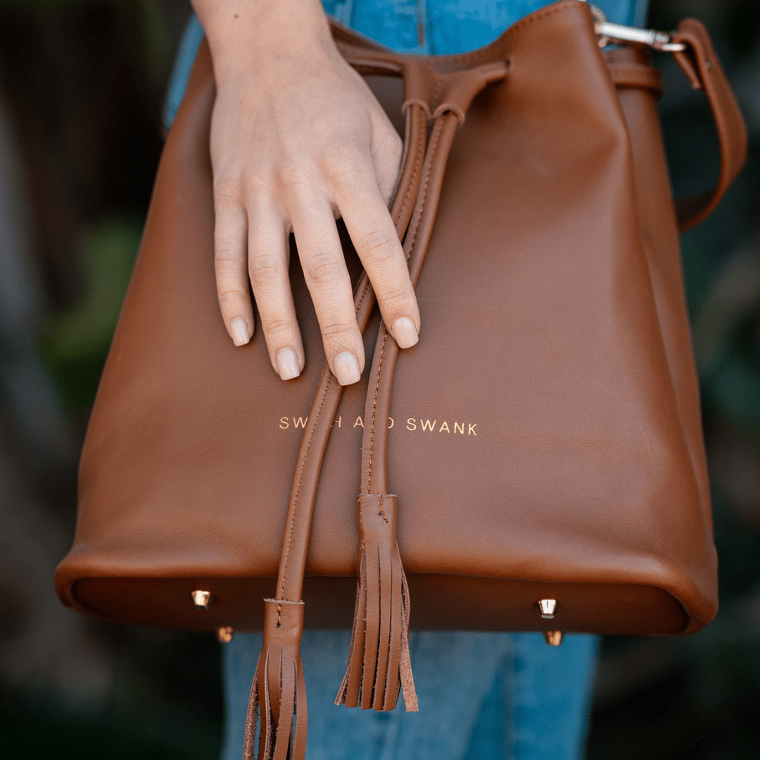 Genuine Leather Drawstring Bag 2.0 - SWISH AND SWANK INTERNATIONAL
