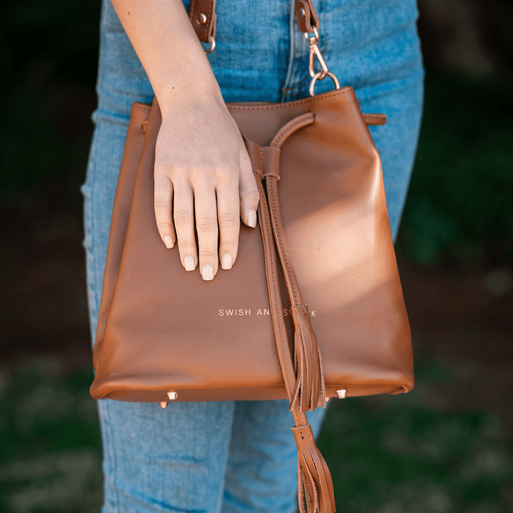 Genuine Leather Drawstring Bag 2.0 - SWISH AND SWANK INTERNATIONAL