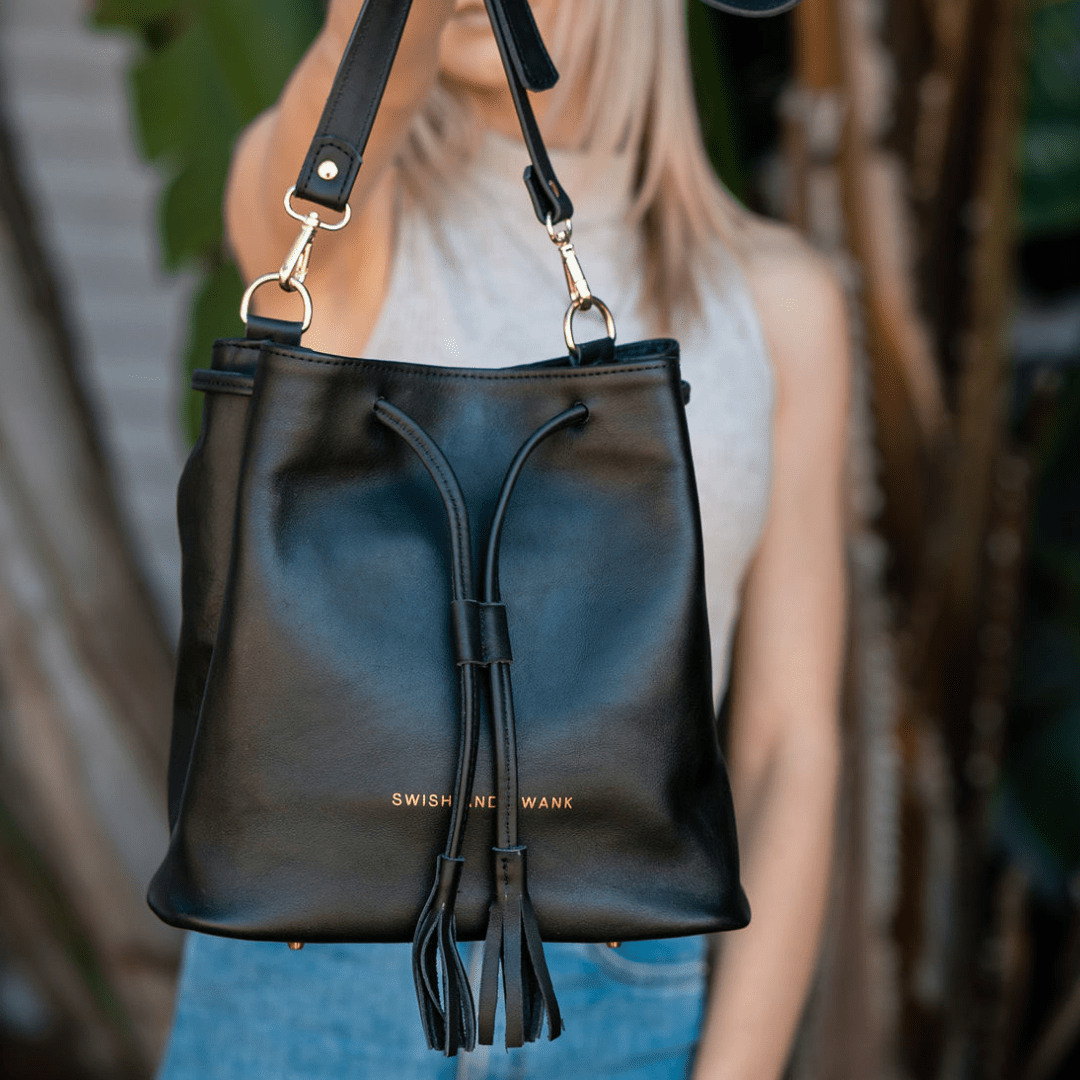 Genuine Leather Drawstring Bag 2.0 - SWISH AND SWANK INTERNATIONAL