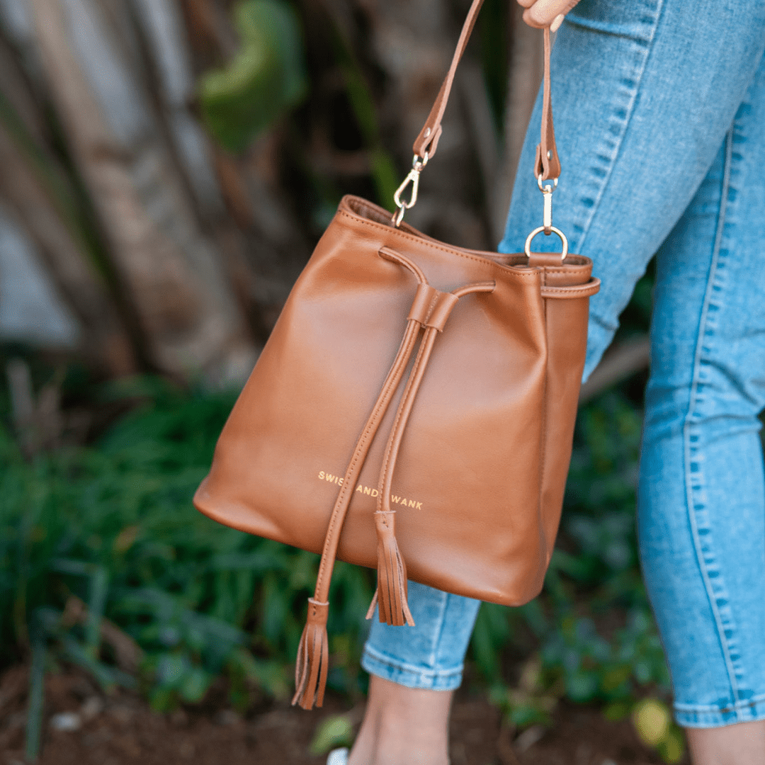 Genuine Leather Drawstring Bag 2.0 - SWISH AND SWANK INTERNATIONAL