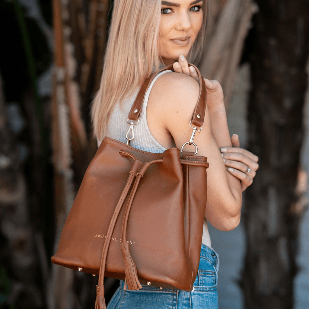 Genuine Leather Drawstring Bag 2.0 - SWISH AND SWANK INTERNATIONAL