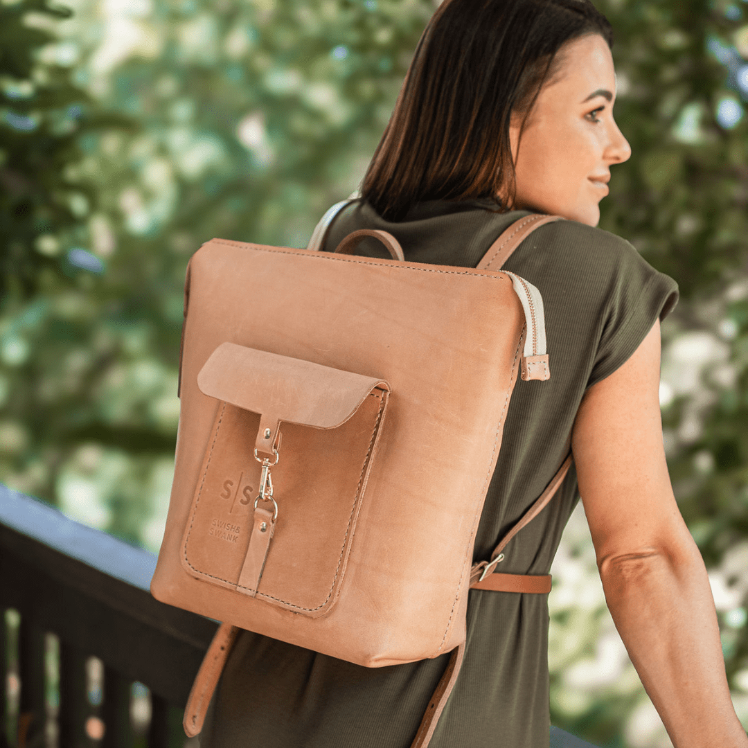 Premium Leather Ladies Backpack - SWISH AND SWANK INTERNATIONAL