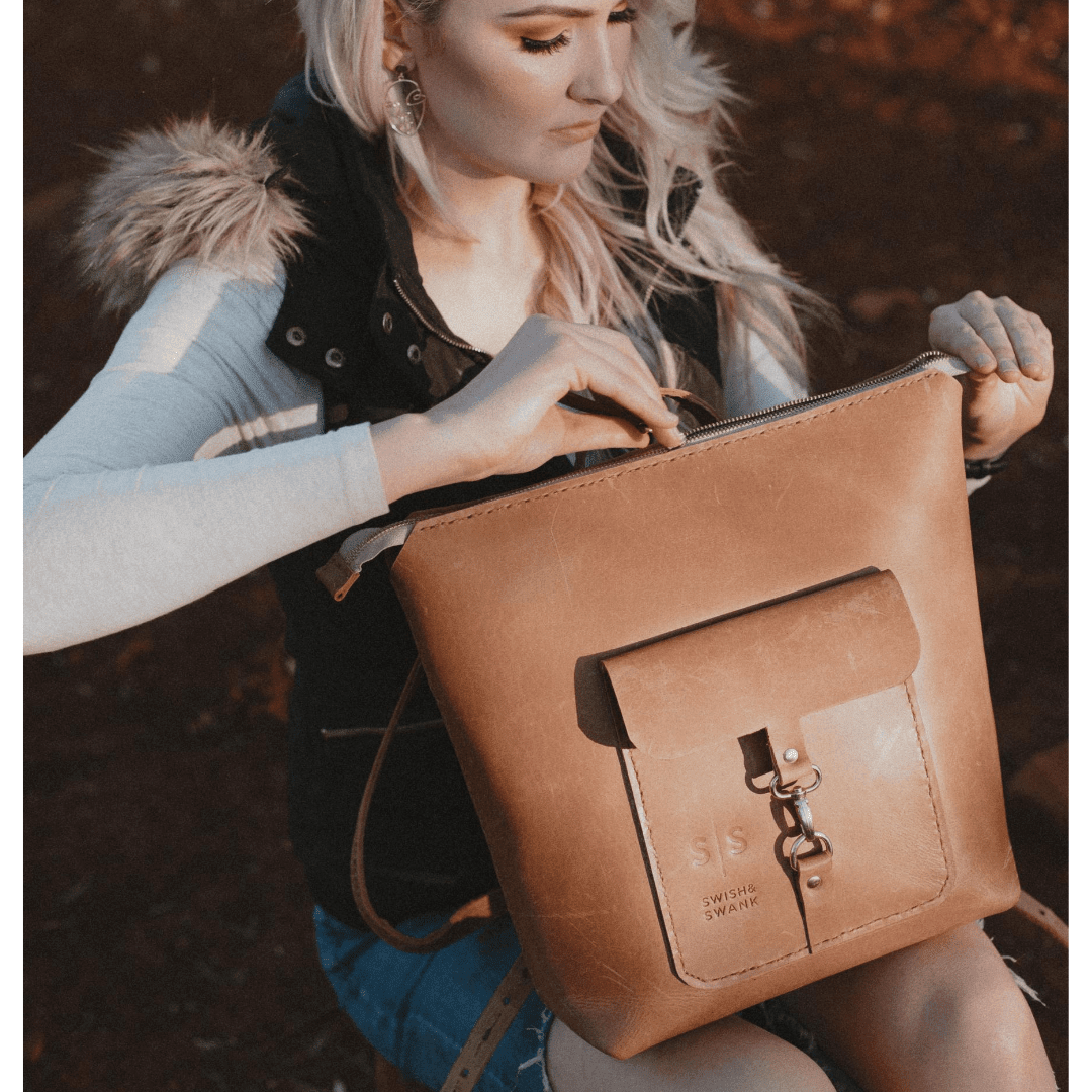 Premium Leather Ladies Backpack - SWISH AND SWANK INTERNATIONAL