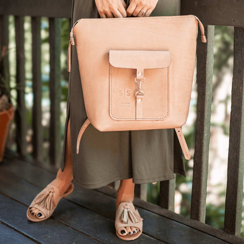 Premium Leather Ladies Backpack - SWISH AND SWANK INTERNATIONAL