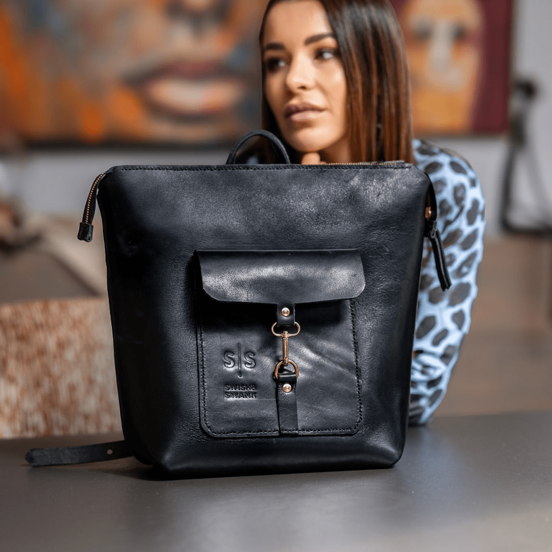 Premium Leather Ladies Backpack - SWISH AND SWANK INTERNATIONAL