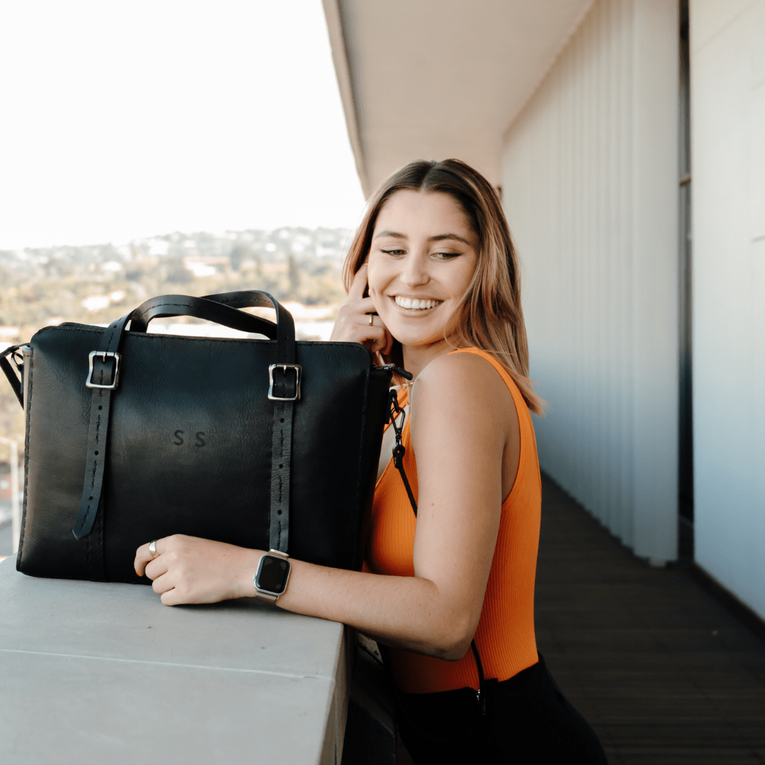 Premium Leather Ladies Briefcase - SWISH AND SWANK INTERNATIONAL