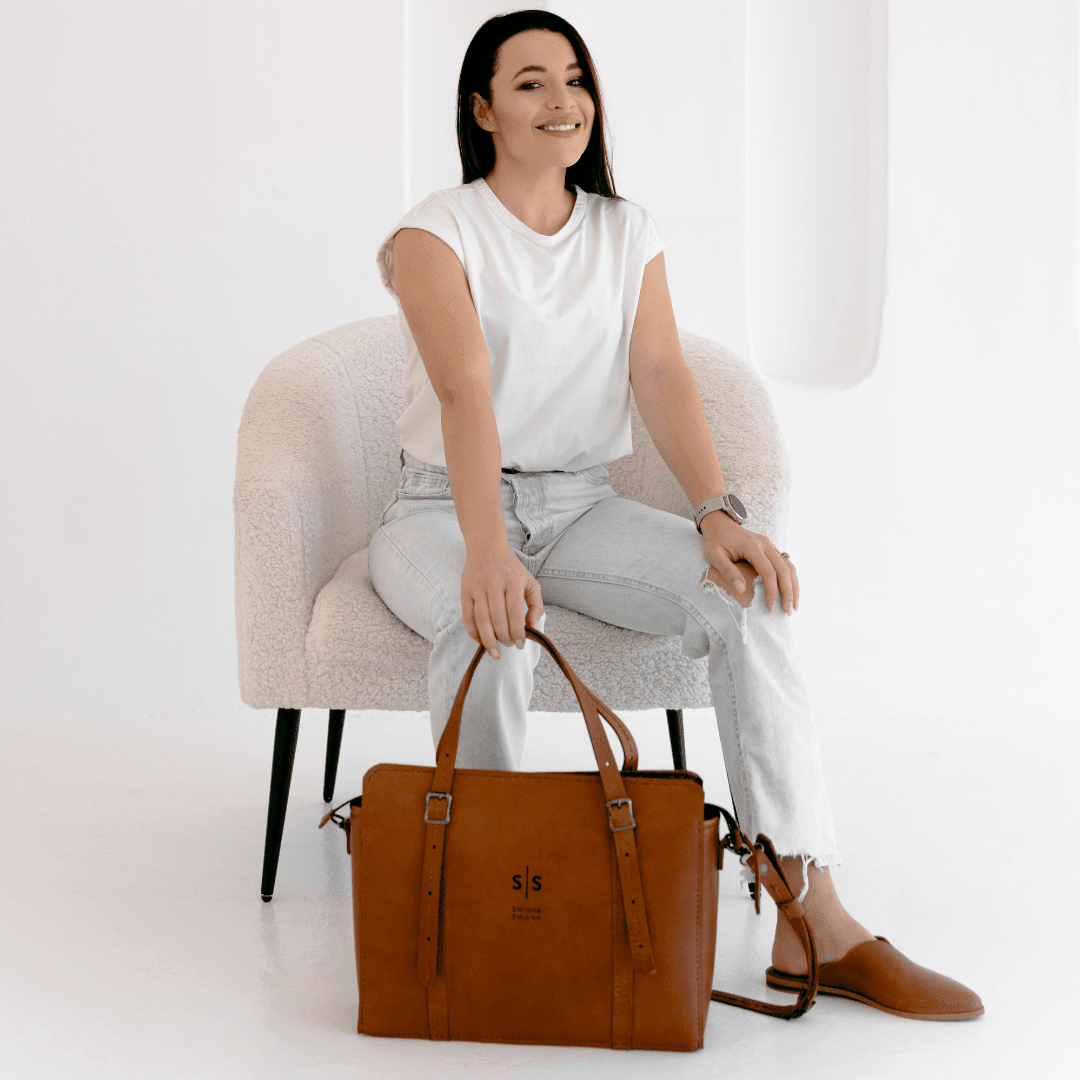 Premium Leather Ladies Briefcase - SWISH AND SWANK INTERNATIONAL