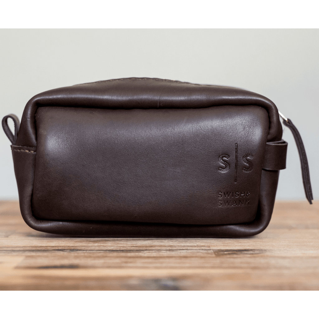 Unisex Genuine Leather Toiletry Bag - SWISH AND SWANK INTERNATIONAL