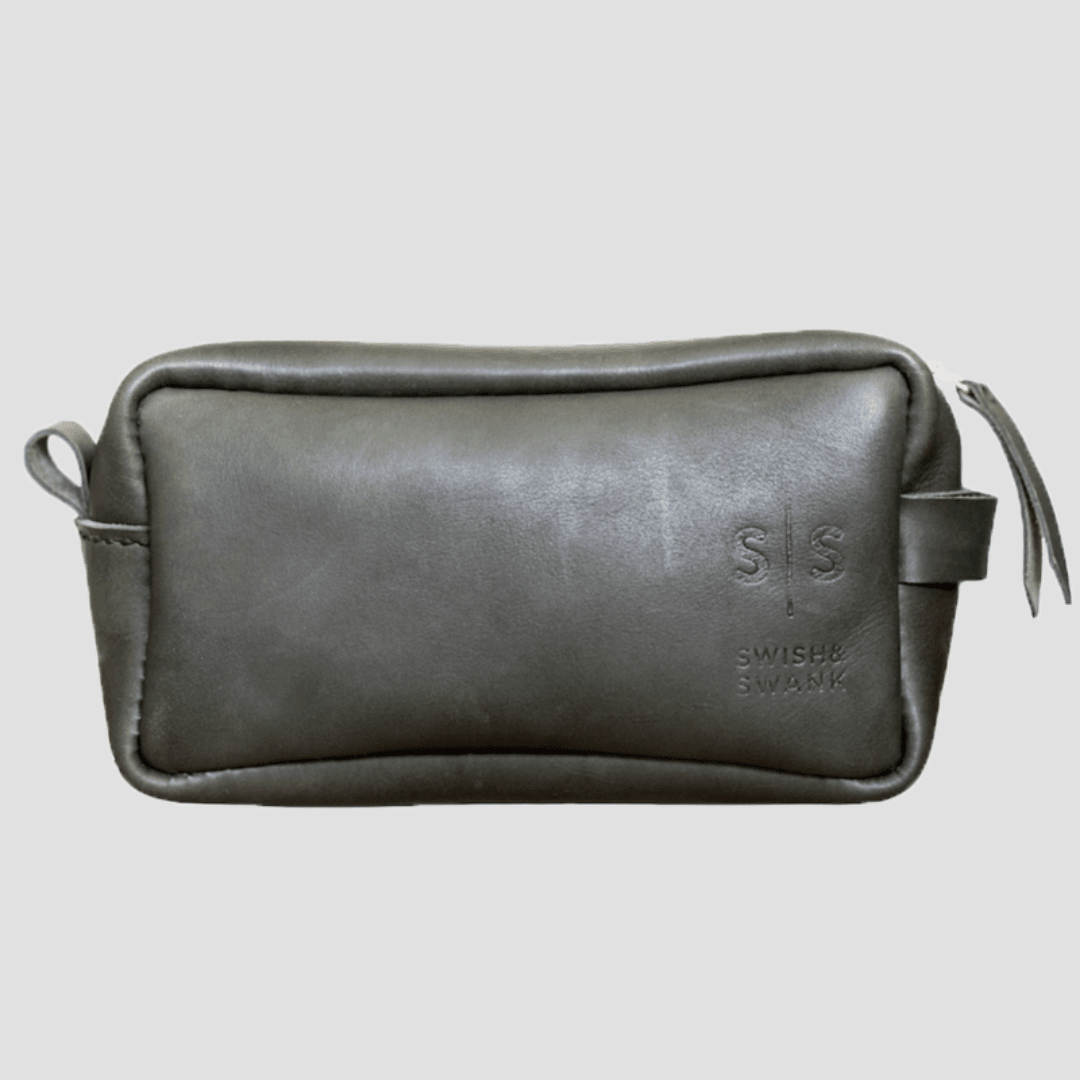 Unisex Genuine Leather Toiletry Bag - SWISH AND SWANK INTERNATIONAL