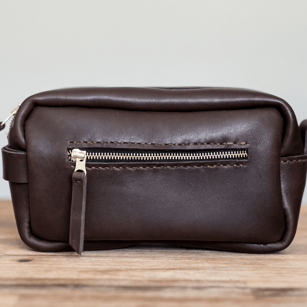 Unisex Genuine Leather Toiletry Bag - SWISH AND SWANK INTERNATIONAL