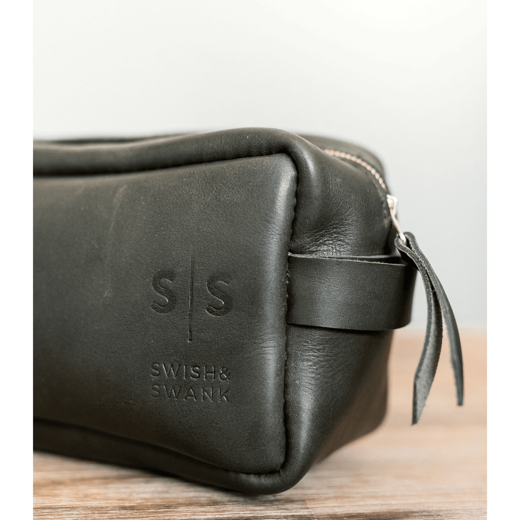 Unisex Genuine Leather Toiletry Bag - SWISH AND SWANK INTERNATIONAL