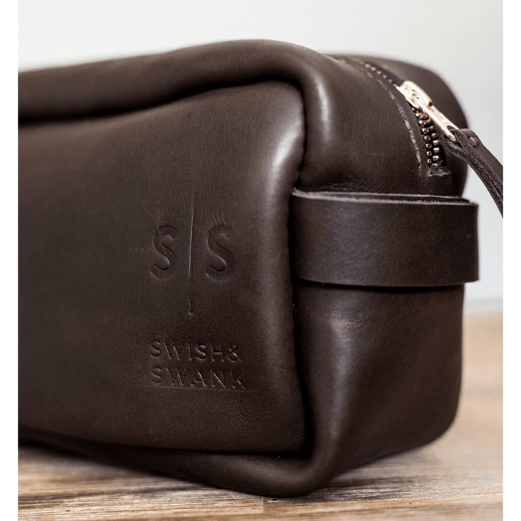 Unisex Genuine Leather Toiletry Bag - SWISH AND SWANK INTERNATIONAL