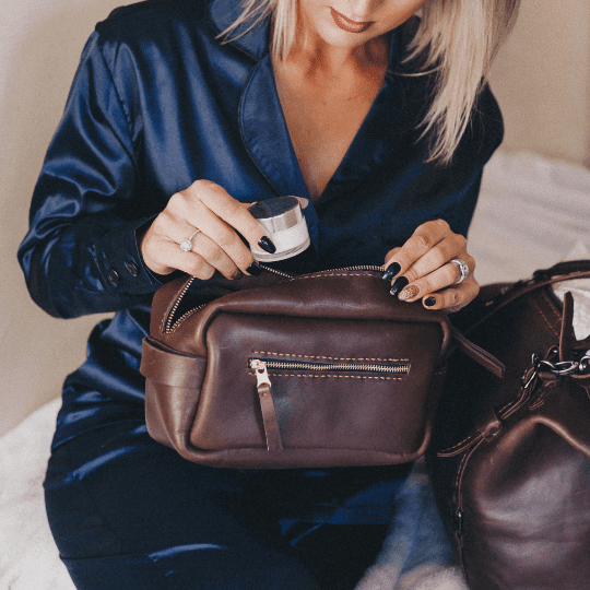 Unisex Genuine Leather Toiletry Bag - SWISH AND SWANK INTERNATIONAL