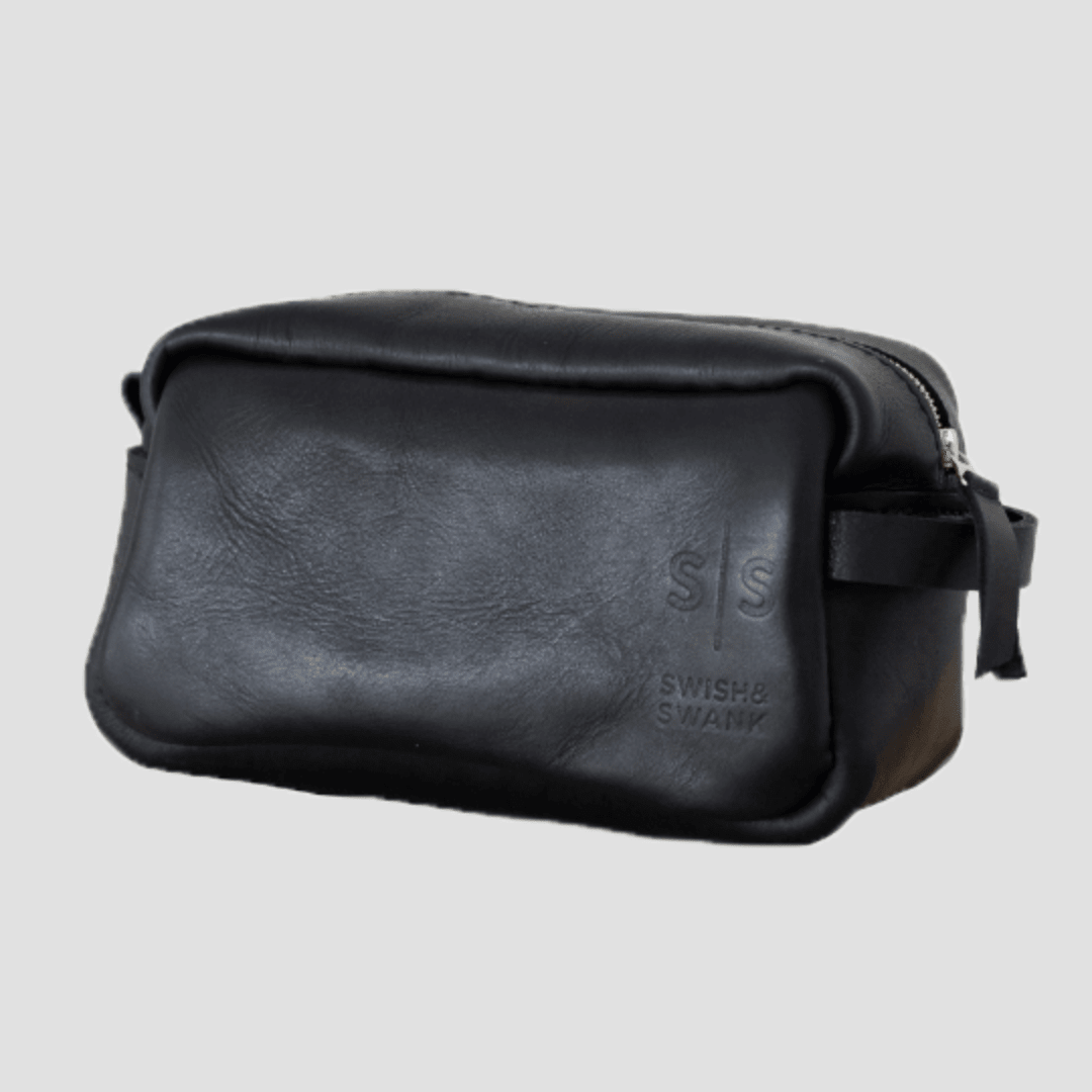 Unisex Genuine Leather Toiletry Bag - SWISH AND SWANK INTERNATIONAL