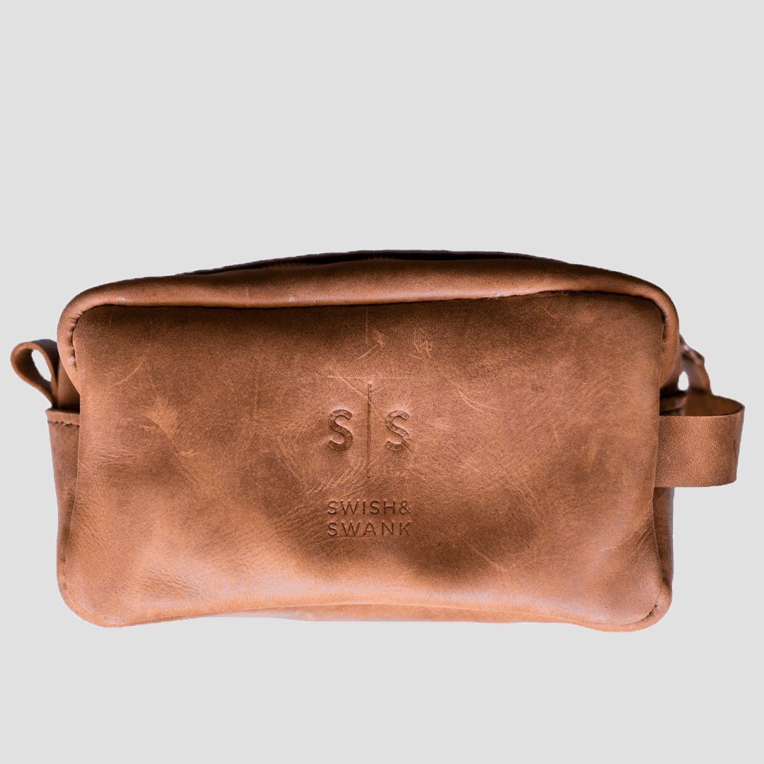 Unisex Genuine Leather Toiletry Bag - SWISH AND SWANK INTERNATIONAL