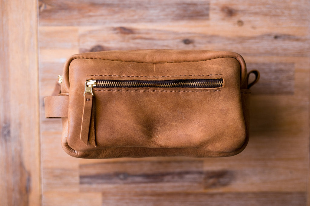 Unisex Genuine Leather Toiletry Bag - SWISH AND SWANK INTERNATIONAL